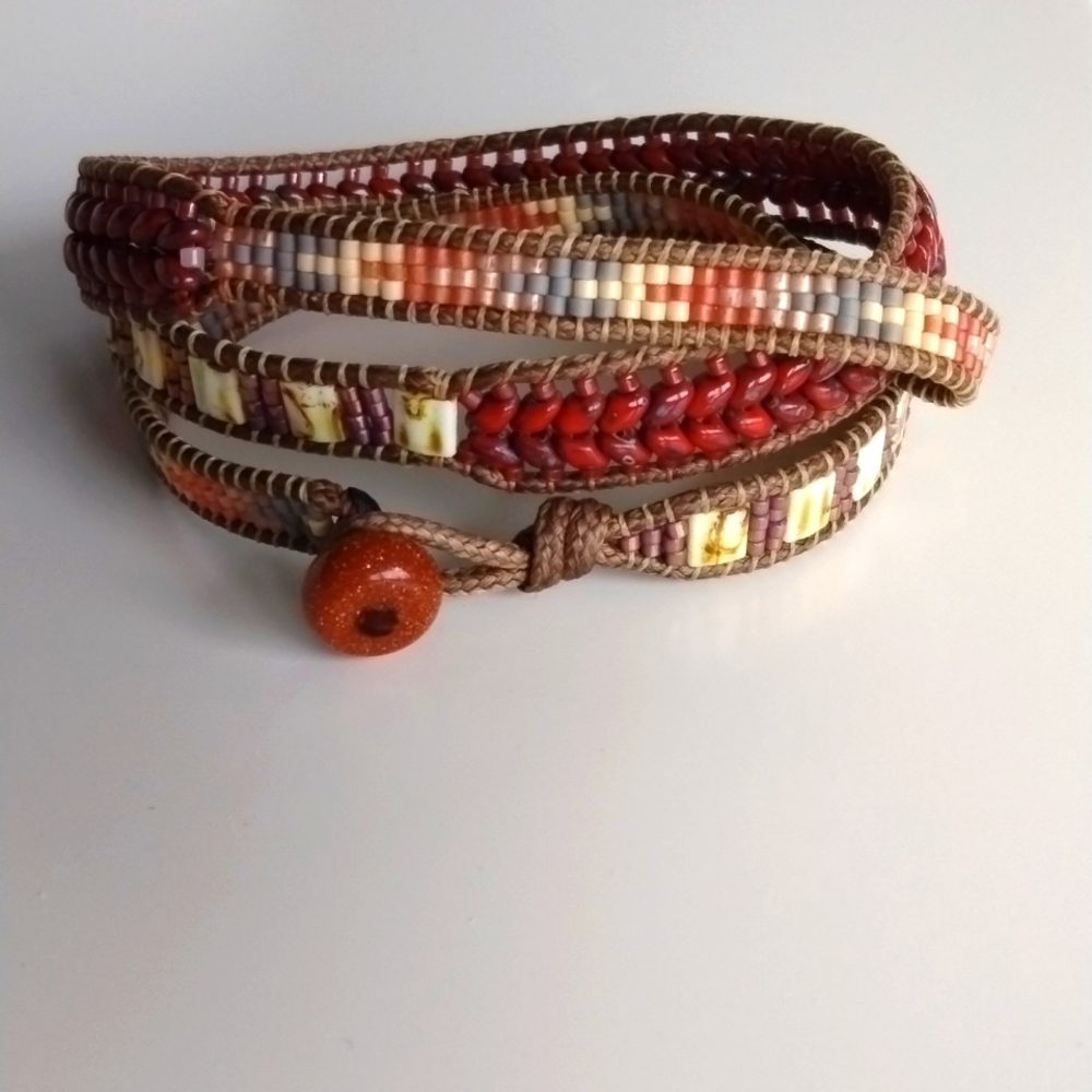 Red bracelet wrap Meditation yoga bracelet unisex